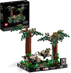 LEGO 75353 Star Wars Pursuit on Endor - Diorama-sæt, Return of the Jedi med Luke Skywalker, Princess Leia & Scout Trooper og Speeder-cykler, 40-års jubilæums byggesæt Besuche den LEGO-Store Only