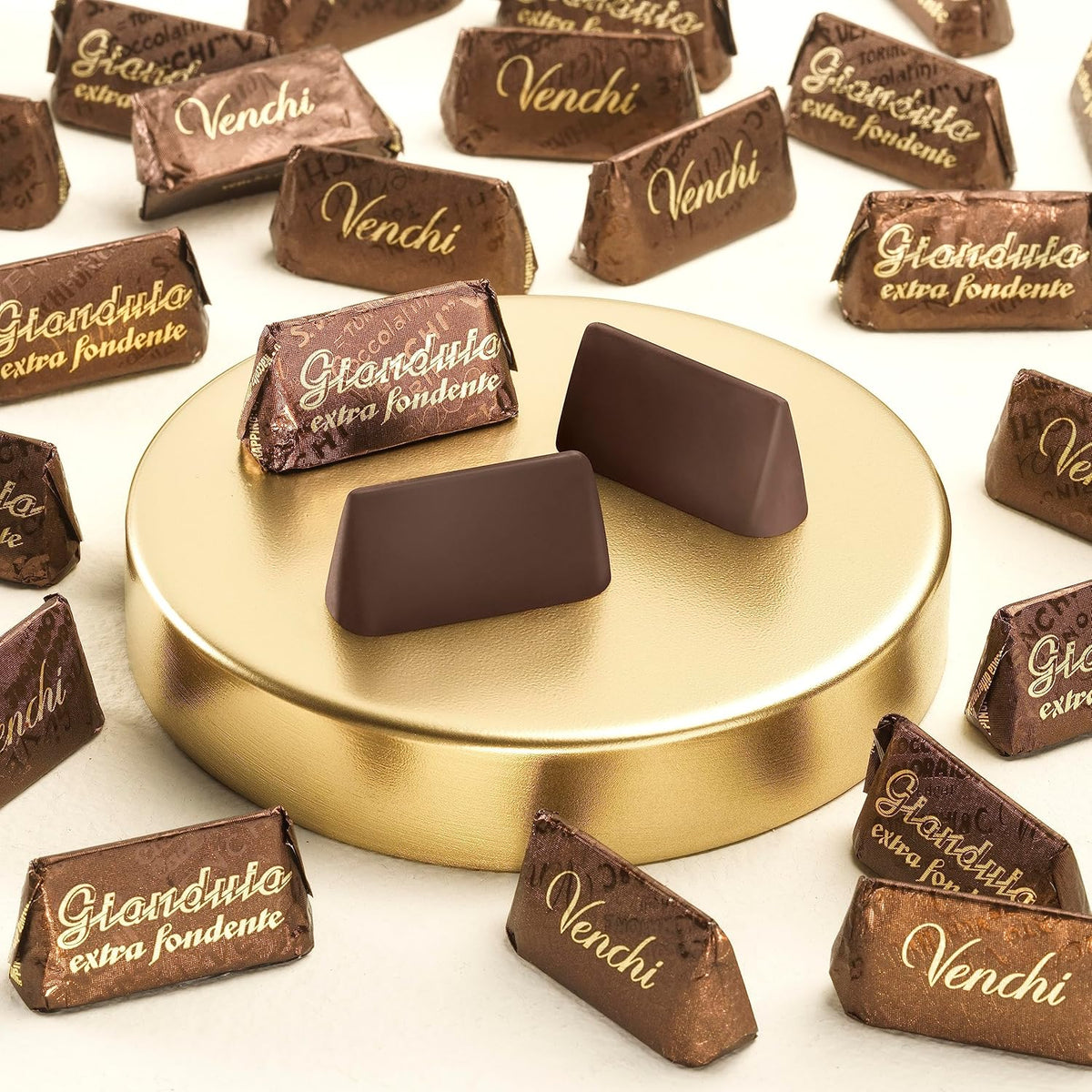 Venchi Gianduiotti Extra Black 1 Kg - Piemontesisk chokolade med 75 procent kakao og hasselnøddepasta BGB vegansk glutenfri