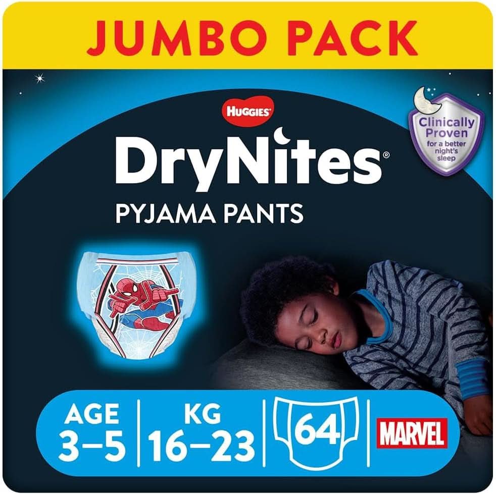 HUGGIES Drynites natbleer, til drenge 4-7 år (17-30 kg), 30 stk Naty Shop 64 stk 64 stk.