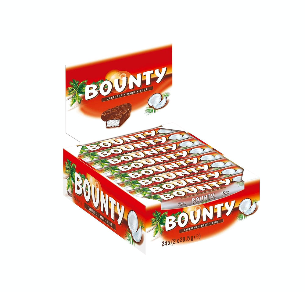 Bounty-chokoladestænger Kokoschokoladesmag 24 stænger i en pakke (24 x 57 g)