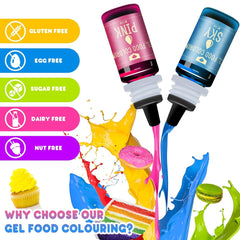 Colorant alimentar cu gel - 16 coloranți alimentari vibranți pentru copt, decorarea torturilor, glazură, fursecuri, fondant și macaroane - Colorant alimentar cu gel pentru fabricarea săpunului și meșteșuguri - 6 ml fiecare