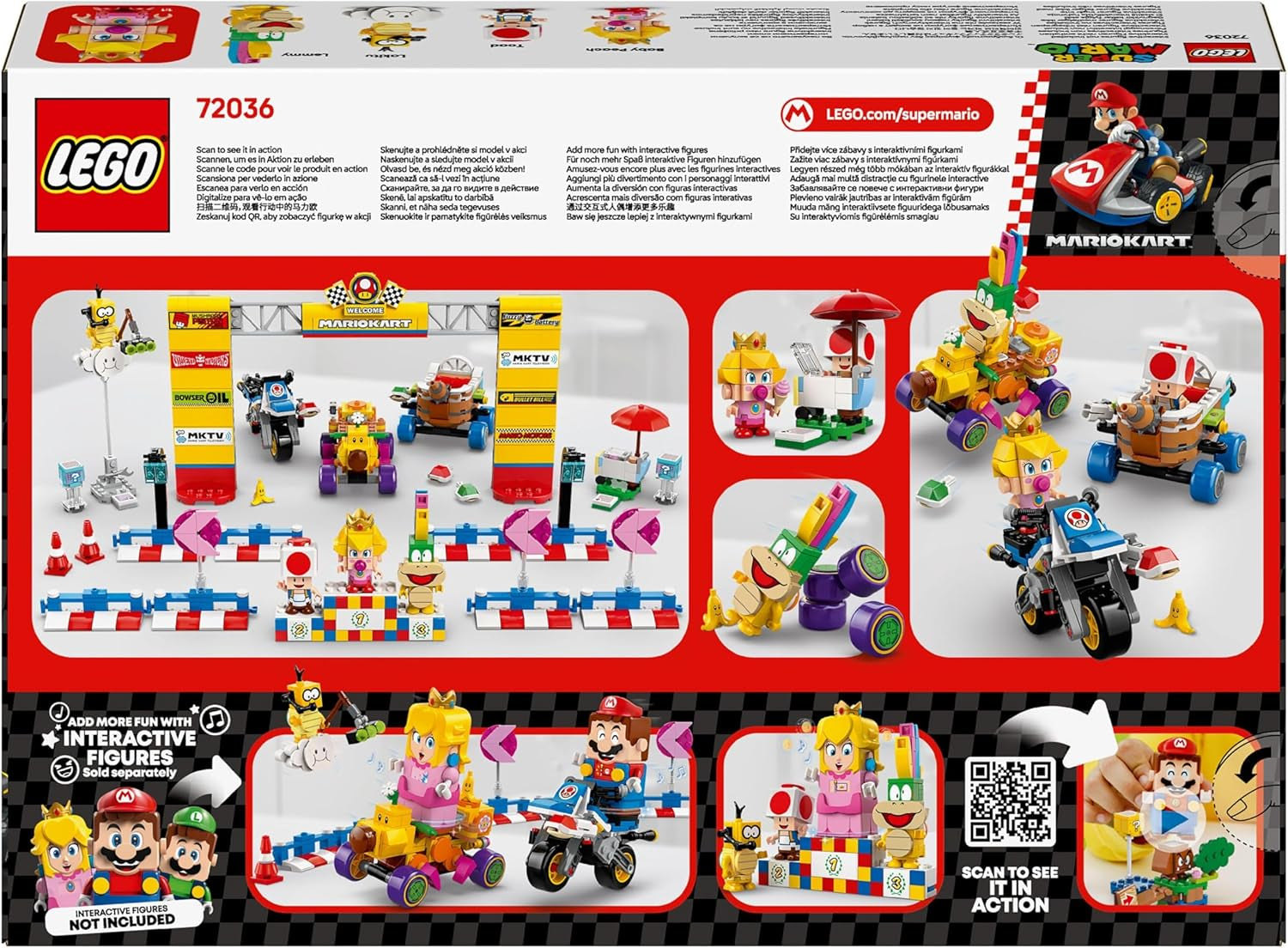 LEGO Super Mario: Mario Kart - Baby Peach & Grand Prix-sæt, Nintendo-figurer - Toad, Lakitu, Baby Peach og Lemmy, Gave til drenge, piger og spillere 8+, Eventyrlegetøj 72036 Byggesæt Beuche den LEGO-Store