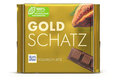 Ritter Sport - Gold Treasure - 11 x 250g, Fin mælkechokolade med karamelstykker, Klassisk chokolade til at dele med venner, 11 barer x 250g