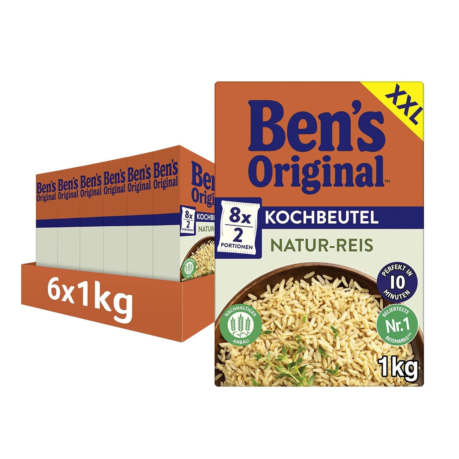 BEN'S ORIGINAL™ naturris i en pose, 9 x 500 g