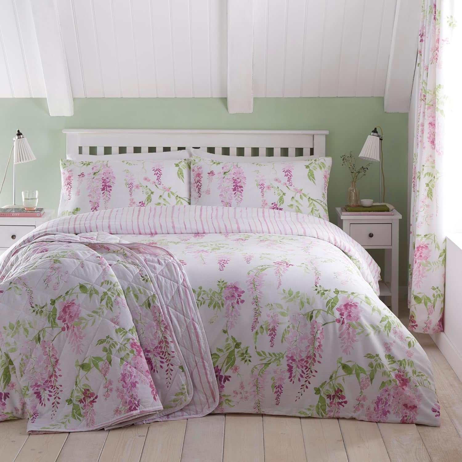 Dreams & Drapes Design - Wisteria - Quiltet sengebetræk - 200 Cm X 230 Cm i pink Beds and Covers DREAMS AND DRAPES