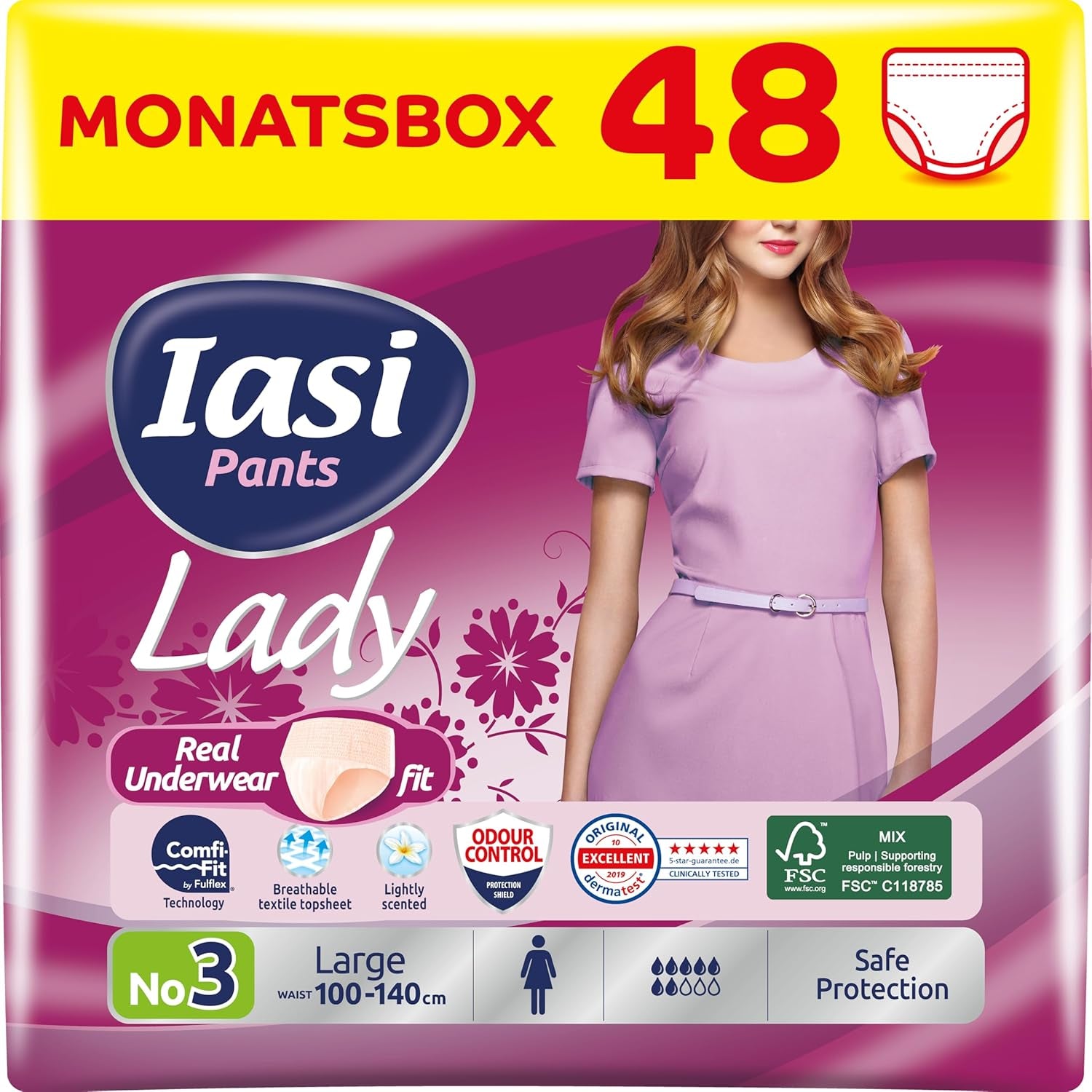 LADY Pants 48 Engangsurininkontinensbukser Absorbans Plus Størrelse S til kvinder 48 stk.