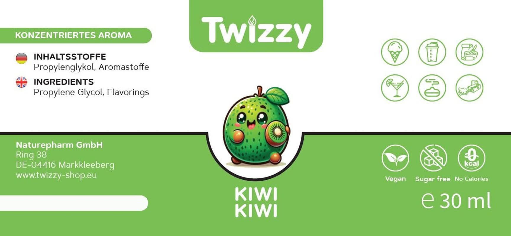 Twizzy Concentrated Kiwi Aroma, 30 ml Aromas Naty Shop