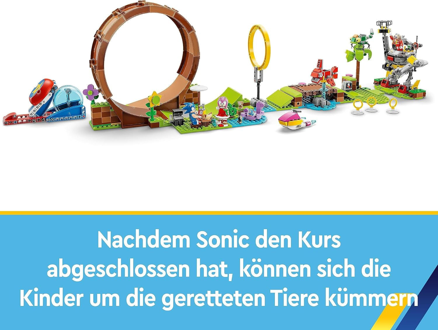 LEGO 76994 Sonic the Hedgehog Sonic's Loop Challenge i Green Hill, bygbart legetøj til børn, drenge og piger med 9 figurer inklusive Dr. Eggman og Amy Byggesæt Besuche den LEGO-Store