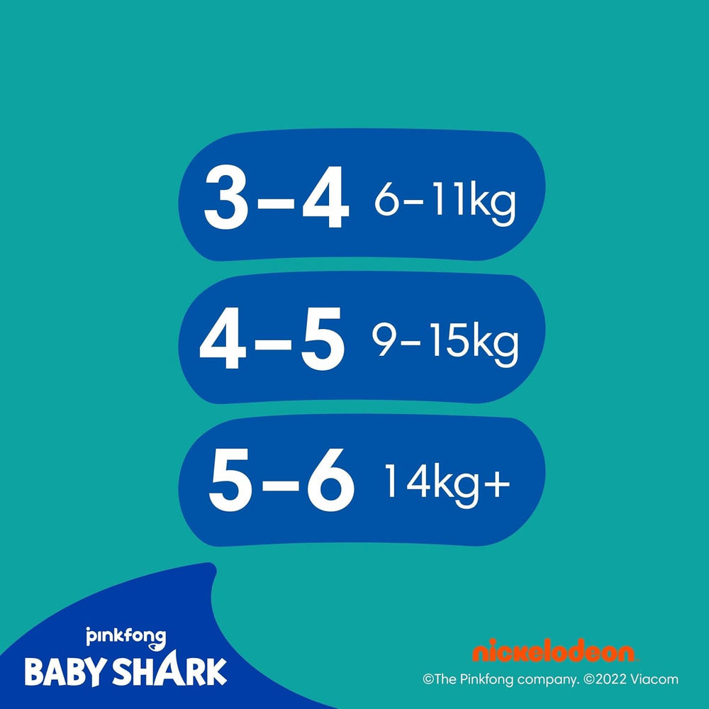 Pampers Størrelse 5-6 Splashers Baby Shark Limited Edition 10 Pack Engangs svømmebleer til sikker vandbeskyttelse