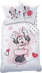 Minnie Mouse Sengetøj Kinderbettwäsche 1 Kissenbezug 80X80 Cm + 1 Bettbezug 135X200 Cm 100% Baumwolle Naty Shop