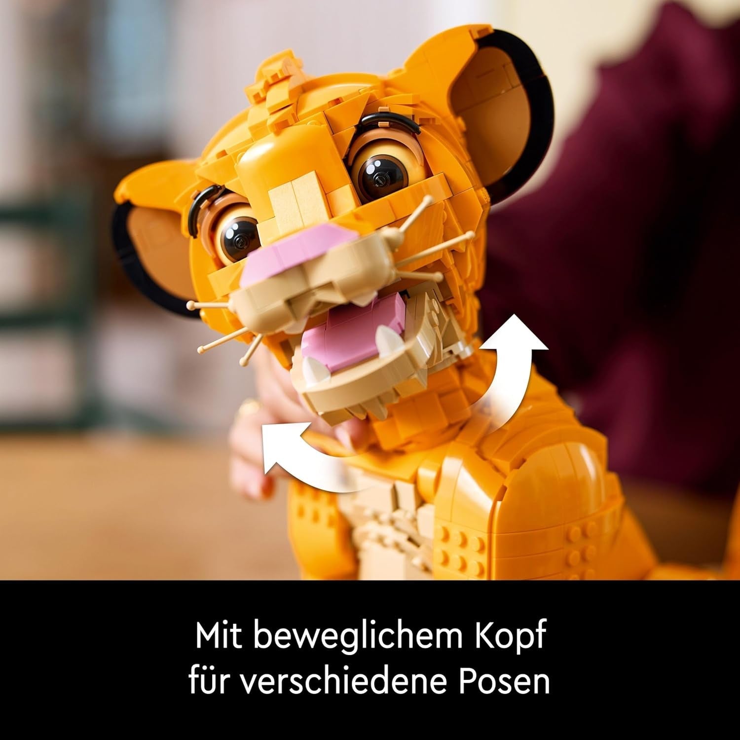Lego Ç€ Disney Simba, den unge løvernes konge, byggelegetøj til samling med kreative dyrefigurer, afslappende aktivitet for voksne, gaveide til kvinder 43247 Byggesæt Besuche den LEGO-Store
