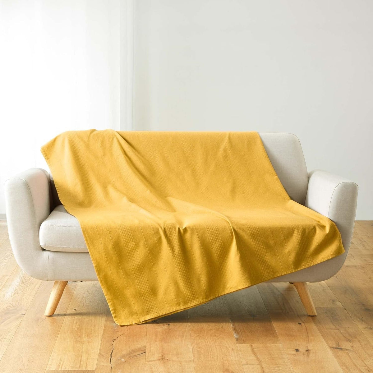 Douceur D'Intérieur, Pătură (220 X 240 Cm) Lucile Curry, Polycotton, Unicolor Paturi si Cuverturi Douceur d'IntÃ©rieur Curry 220 X 240 Cm