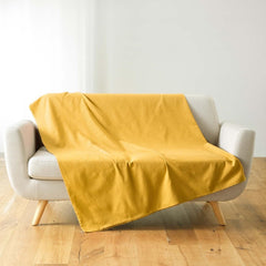 Douceur D'Intérieur, Pătură (220 X 240 Cm) Lucile Curry, Polycotton, Unicolor Paturi si Cuverturi Douceur d'IntÃ©rieur Curry 220 X 240 Cm