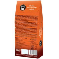 Feel FIT Jordnøddesmørproteinpraliner i højkvalitets mælkechokolade, uden tilsat sukker, 17 % protein, glutenfri 66 g (1 pakke)