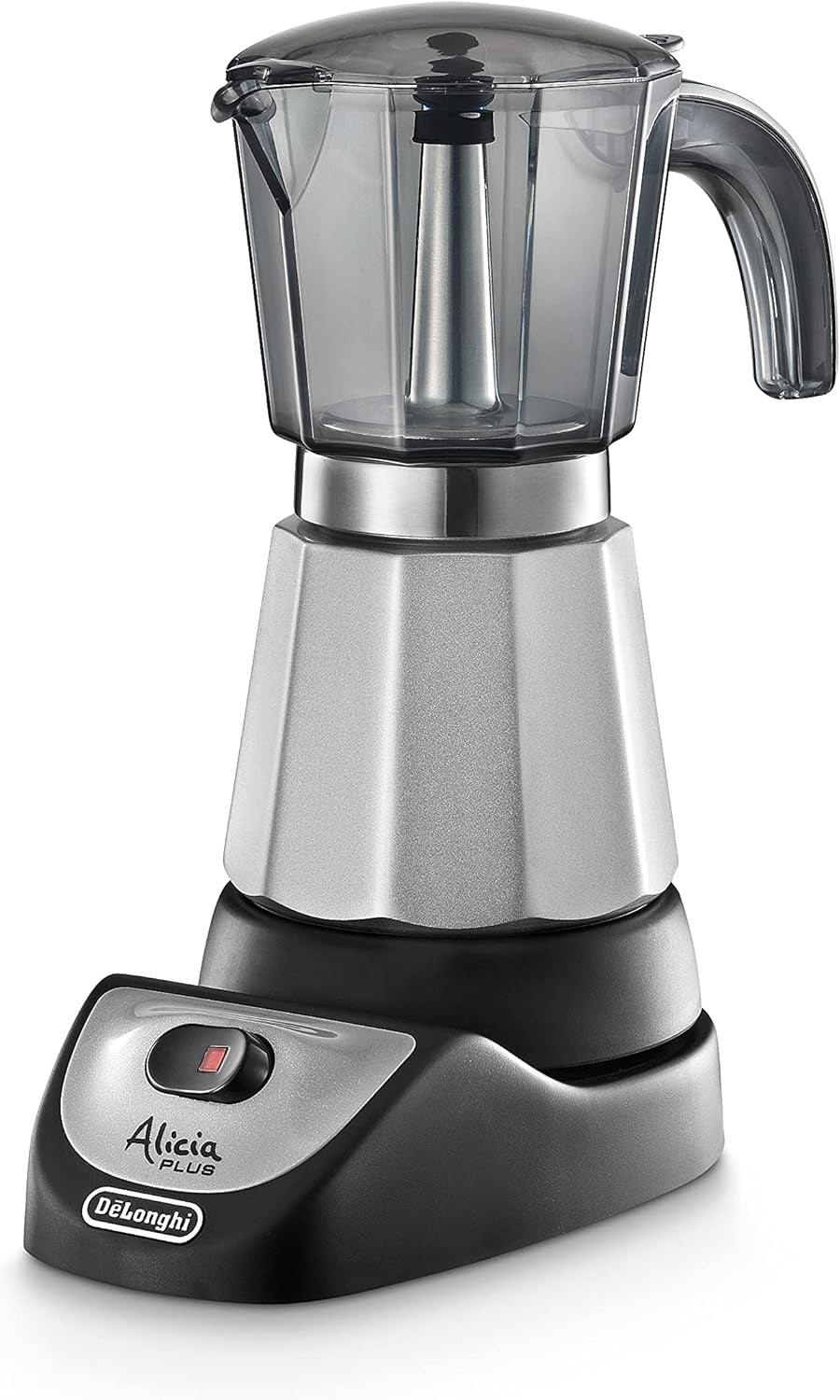 De'Longhi Alicia Plus EMKM6.B Oală Moka (rotativă la 360°, 550 W) Argintiu-Negru