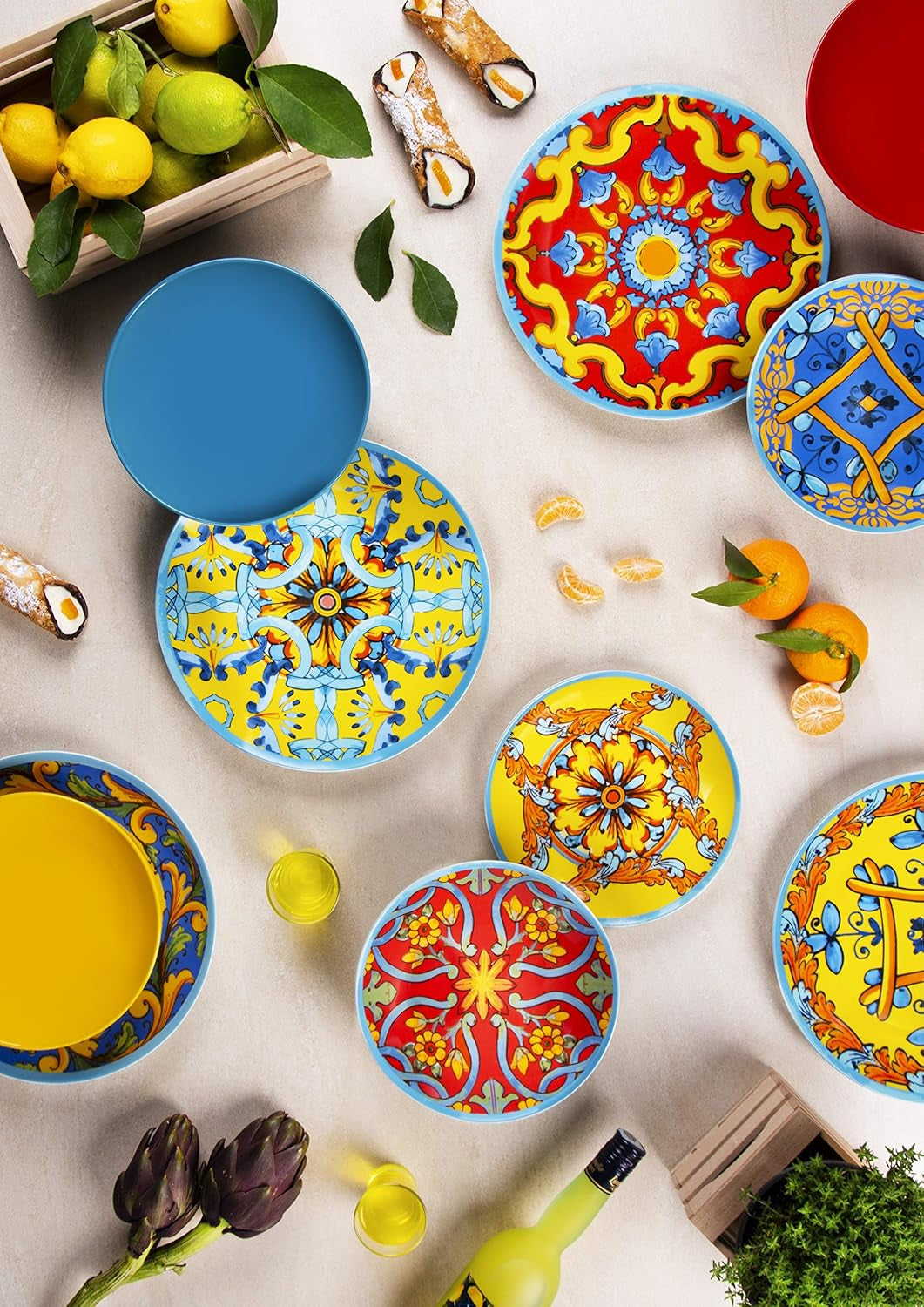 Excelsa Trinacria Teller-Set, 18-teilig, Porzellan und Keramik