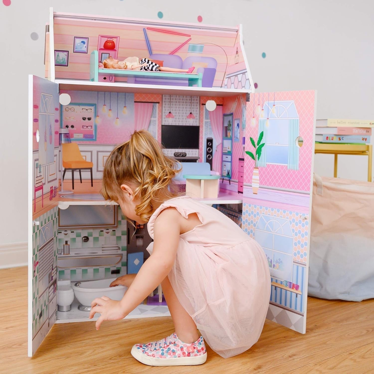 Olivias Little World Glasshouse Kids 12" Doll House & 10 Accesorii Pentru Păpuși 3.5" Multi Td-12518D Casute de papusi Naty Shop