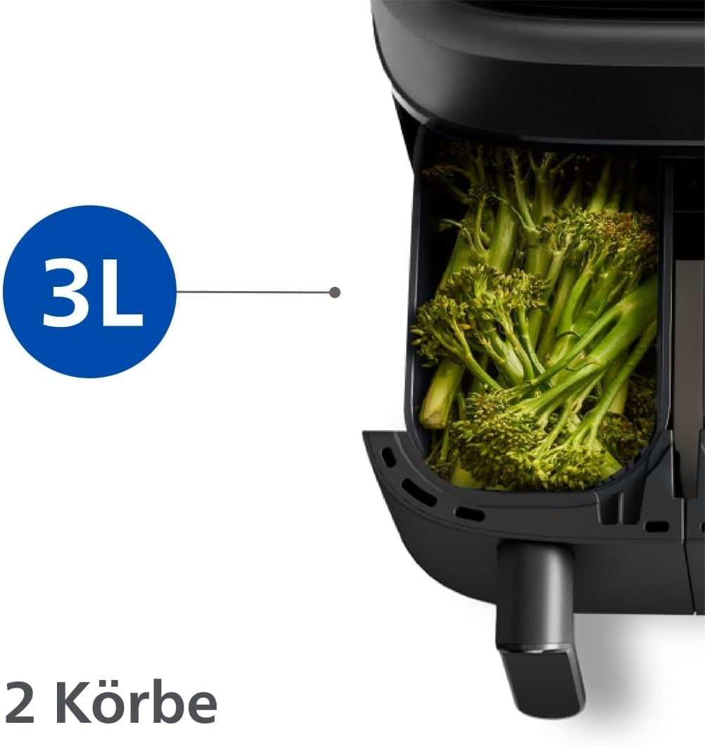 Philips Dual Basket Airfryer 3000-serien med morgenmadssæt, 9 liter, 2 skuffer Hvidevarer Naty Shop