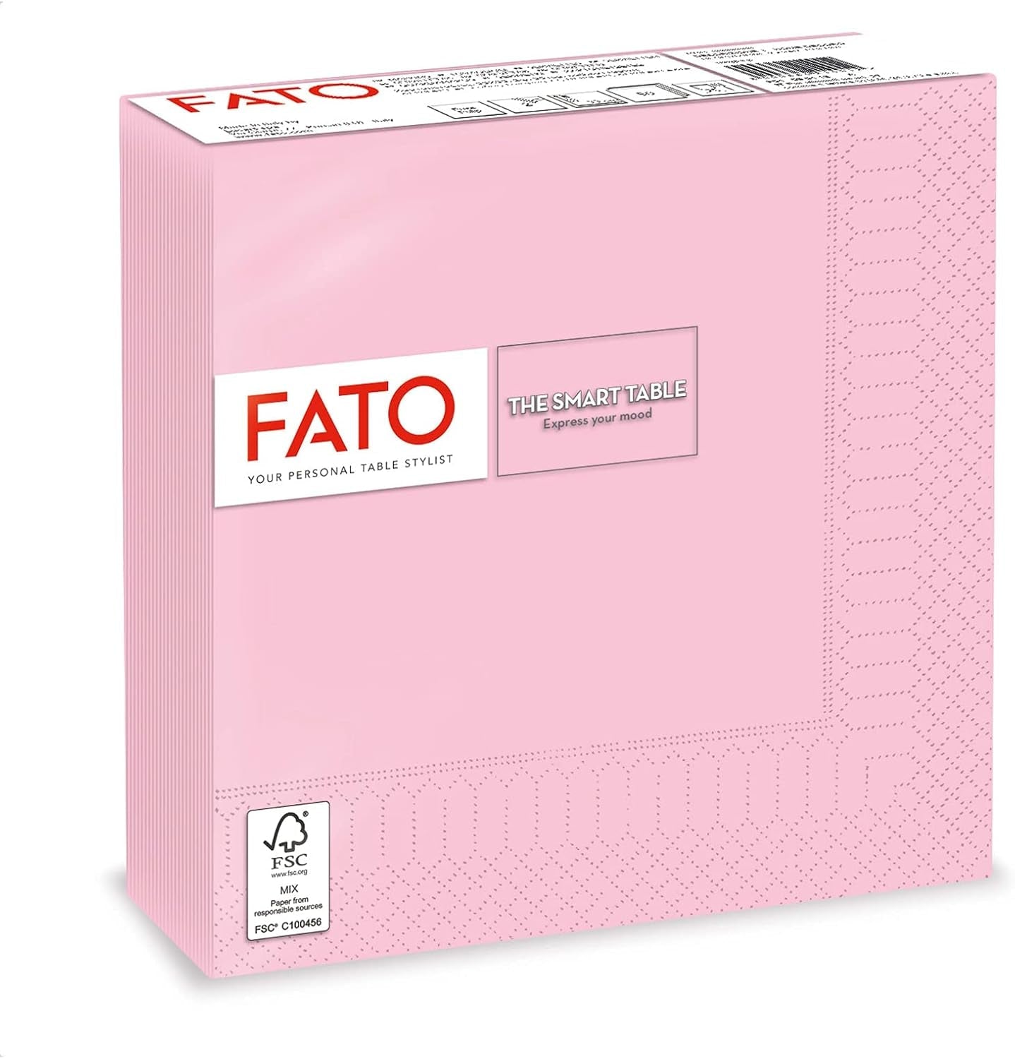 Fato - Șervețele de hârtie de unică folosință, Ideale pentru prânzuri informale și bufete, Pachet de 40 de șervețele, Dimensiune 38X38, Pliate 4 ori, 2 straturi, Culoare Bordeaux, 100% hârtie din celuloză pură, FSC