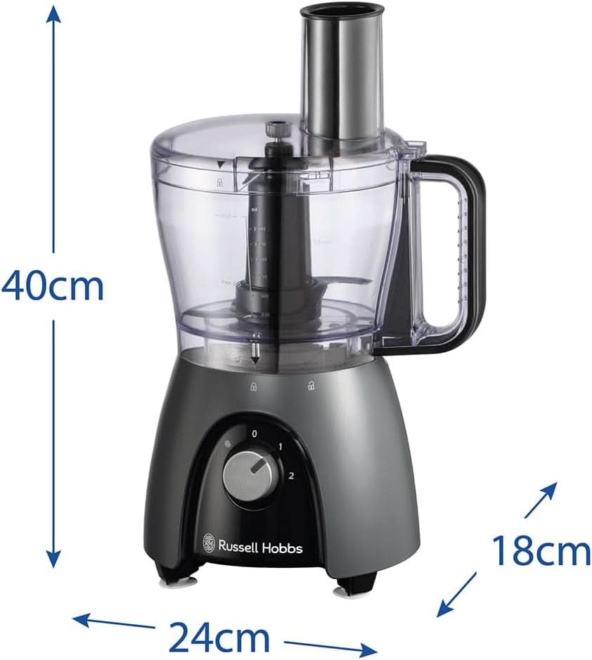 Russell Hobbs foodprocessor [blender/grøntsagshakker/bordblender/hakker/blender] foodprocessor (æltning, blanding og udskæring), mat trækul Køkken Naty Shop