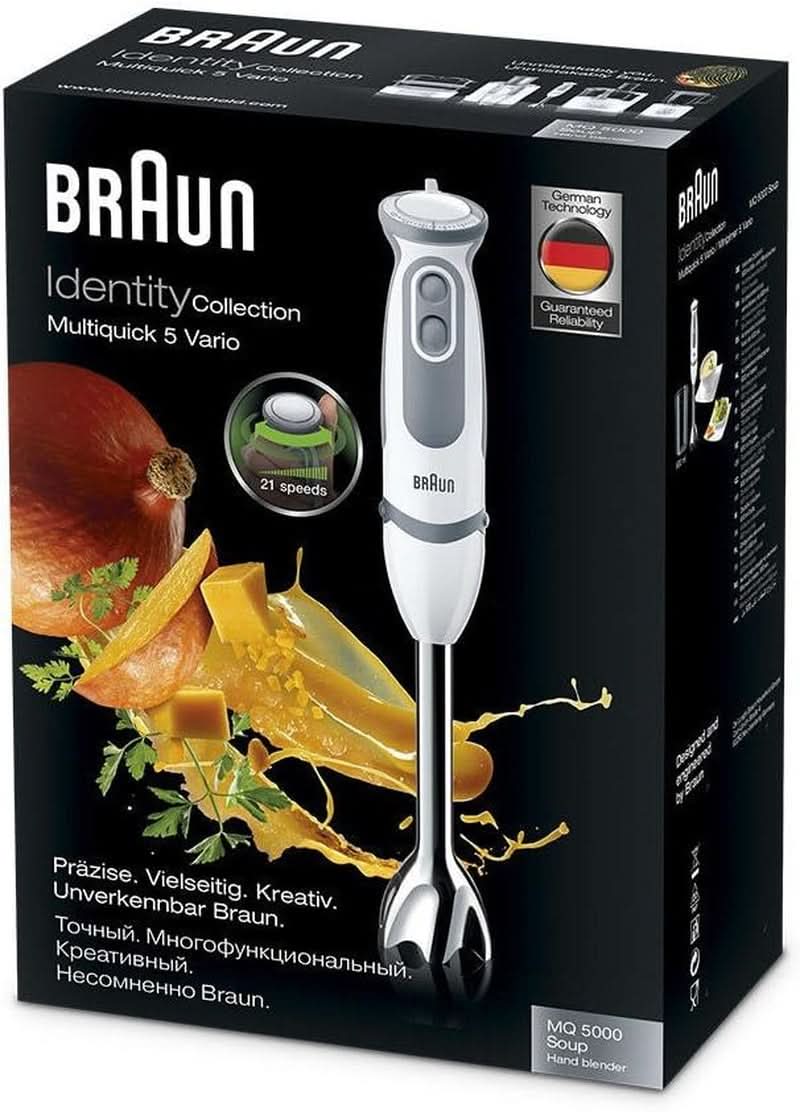 Braun Multiquick 5 Vario MQ 5000 Standmixer | 750 W | Easyclick System | Powerbell-teknologi | 21 Geschwindigkeitstufen | Mixen Und Pürieren Mor og barn Naty Shop