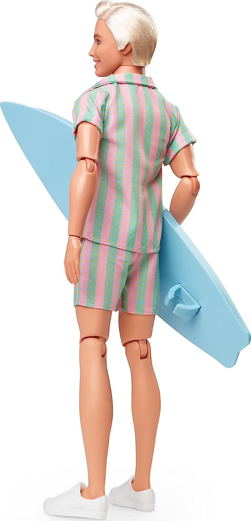 Barbie the Movie - Doll Movies Fans, Ken Doll, păpușă de colecție cu placă de surf și adidași, corp mobil, păr blond platinat, potrivită ca cadou pentru copii de la 3 ani, HPJ97 Papusi Naty Shop