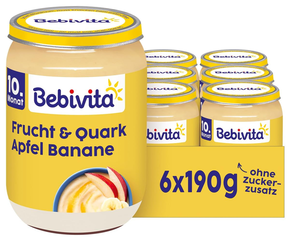 DUO frugt og yoghurt/kvark æble-banan/kvark, 190g pakke med 6 (6x190g)