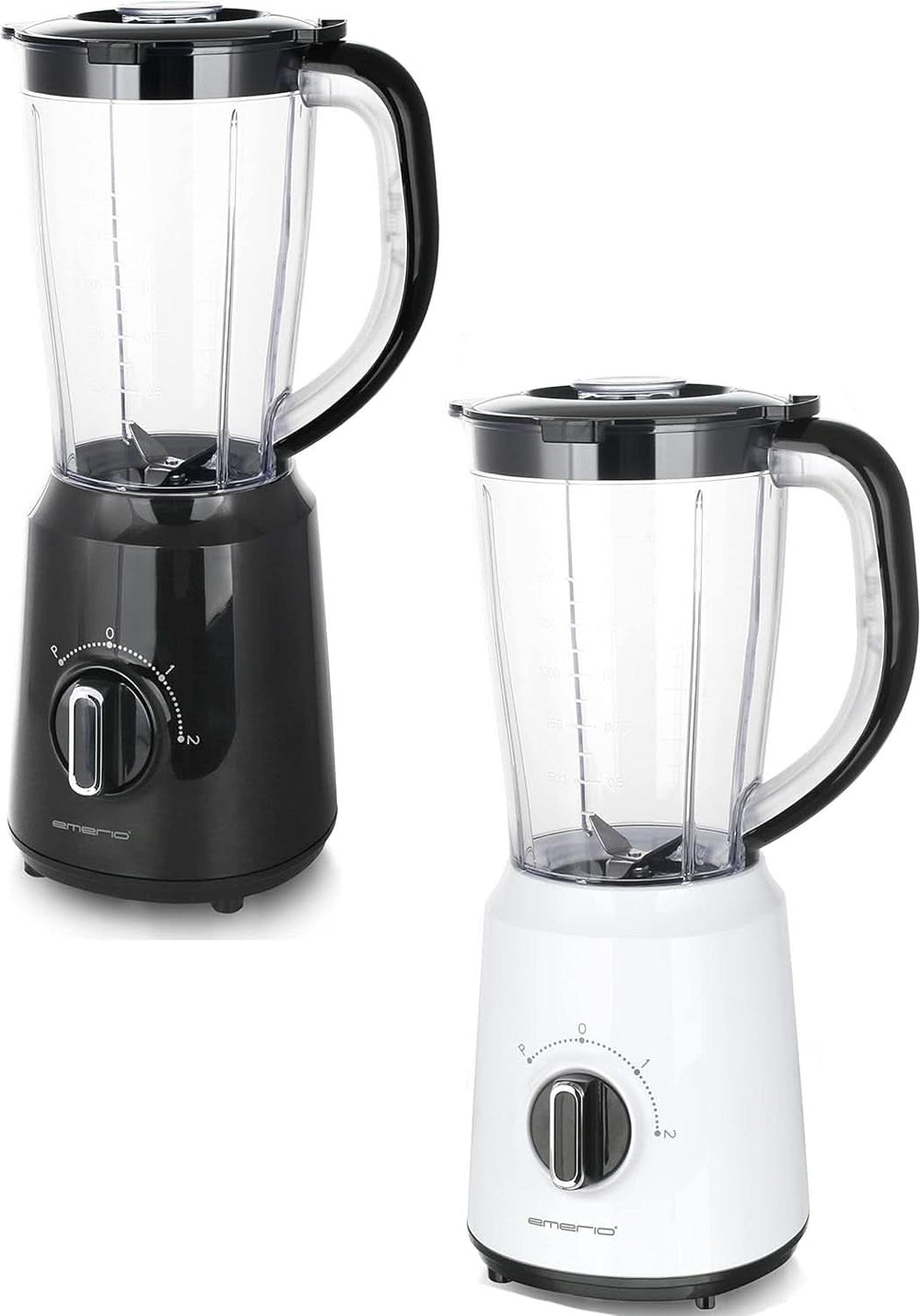 Emerio Standmixer BPA Frei Crush Ice Funktion 1.5L Beholder 2 Geschwindigkeiten + Pulse Funktion Messereinheit Aus Edelstahl Sicherheitsschalter Geschirrspülgeeignet 500 Watt BL-12816.8 Schwarz Bucatarie Naty Shop