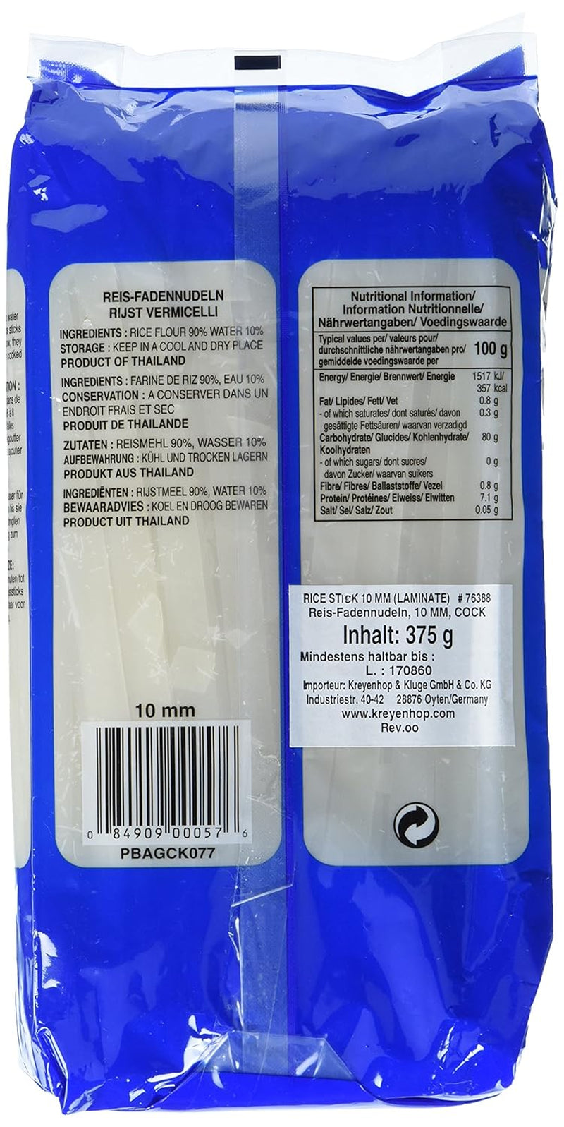 Hane risnudler, 10 mm, klasse 1 (1 pakke x 375 g)