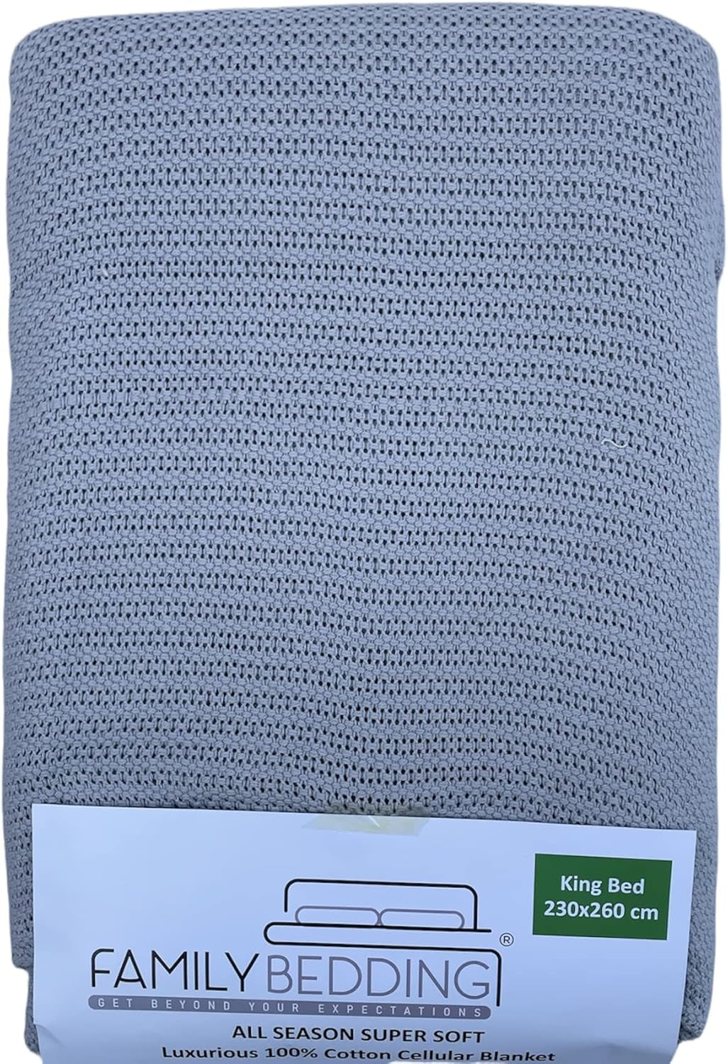 Familiesengetøj Pink Dobbeltseng Cellulært tæppe Bomuld Vendbart Stort sengetæppe Letvægts termisk blødt Traditionelt cellulært tæppe 230 X 230 Cm Dyner og dyner Naty Shop Grå King Bed (230X260Cm)