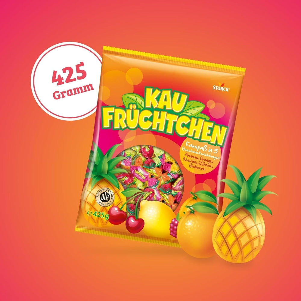 Kaufrüchtchen – 1 x 425G – karameller med fem frugtsmag Naty Shop