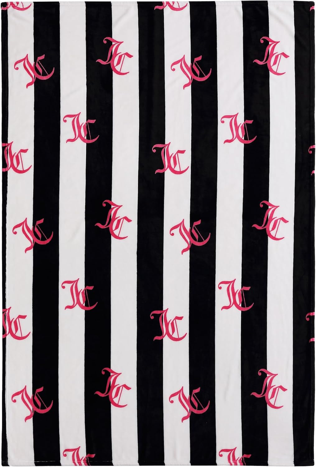 Juicy Couture Cabana Plys tæppe, 127,7 X 178,8 Cm, luksuriøst mikrofiber plys tæppe for maksimal komfort og hyggelig varme Juicy Couture senge og tæpper