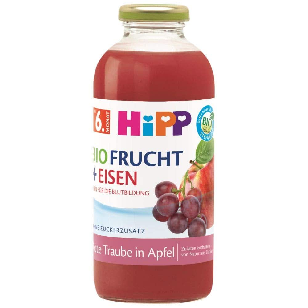 Hipp Økologiske drikke med frugtjuice +, multifrugt med C-vitamin, pakke med 6 (6 x 0,5 L) Mor og barn Naty Shop 500 ml Røde frugter
