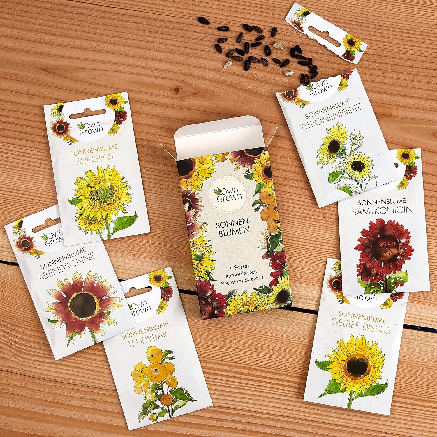 Gule diskossolsikkefrø (Helianthus annuus): Premium solsikkefrø, solsikkefrø til dyrkning af omkring 20 solsikkeplanter - insektvenlige blomsterfrø fra OwnGrown