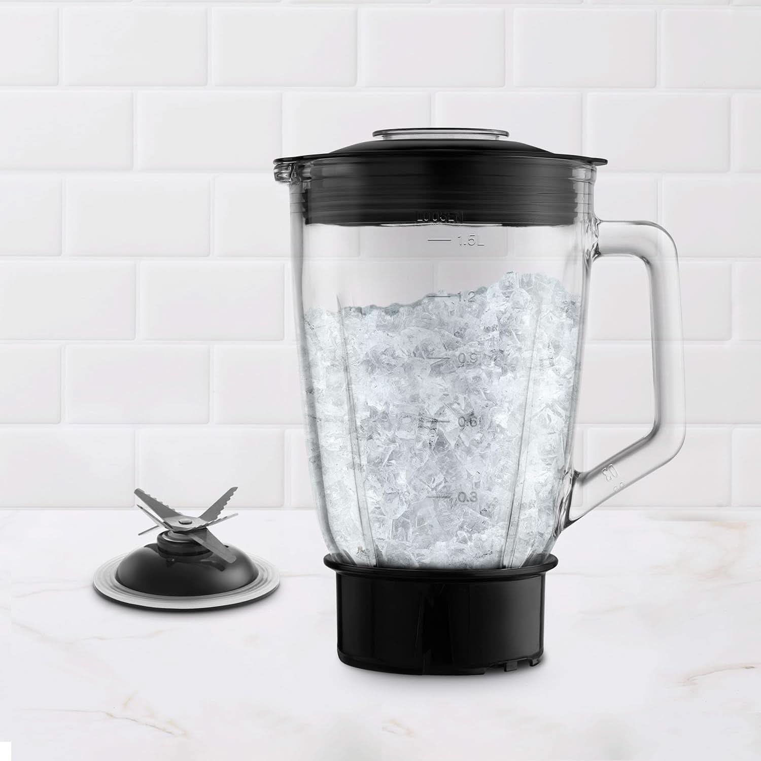 Ufesa White Gold Standmixer, 1500W Leistung, 1,5L Glaskrug, Geschwindigkeitsregler Mit Led-Licht, Ice Crusher, 6 Herausnehmbare Edelstahlklingen, 2 Geschwindigkeiten + TURBO Mother and Child Naty Shop