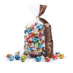 Chokoladeblanding LINDOR | 1371 g | Ca. 109 kugler: Klassisk blanding til mælkechokoladekugler og LINDOR | Ca. 80 chokoladekugler (mælk, hvid, mørk 60%, hasselnød) | Bulkpakke, 1 kg