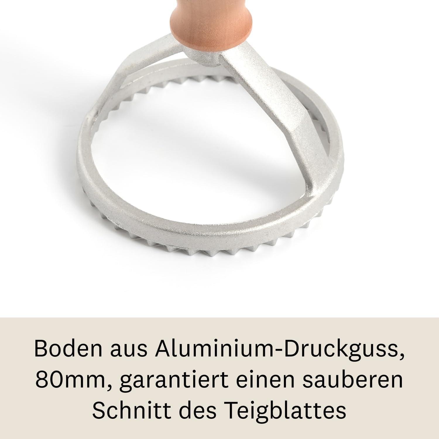 Formatoare de ravioli și fursecuri Marcato, aparat de ravioli, forme de fursecuri, lemn masiv și aluminiu turnat, fabricate în Italia, ștampilă rotundă de 80 mm