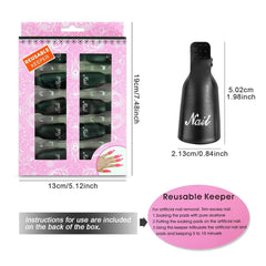 Hanyousheng Nagellackentferner Clips, Nagel Clips,10 Stück Schwarz Nagelclips, Nagel Klammer, Nails Art ​Gel Cap, Soak off Clip Cap UV Gel Poliermittel Entferner Wrap Nail Tool