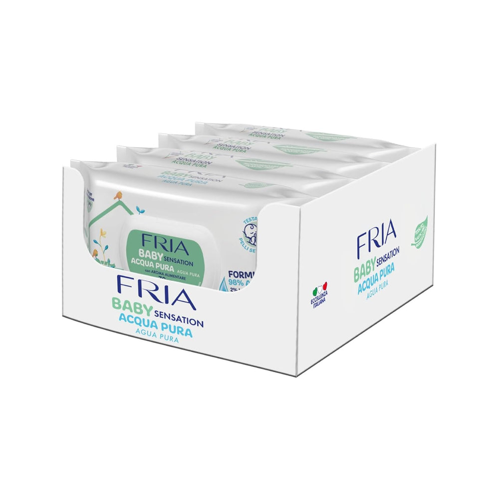 Baby Sensation Pure Water vådservietter, formuleret med 98 % renset vand til hudrensning, dermatologisk testet, økonomipakke med 840 servietter