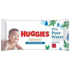 Huggies naturligt biologisk nedbrydelige vådservietter til følsomme babyer, 8 x 48 servietter, bulkpakke
