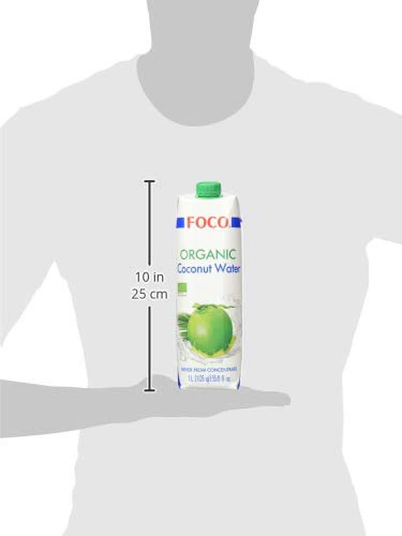 FOCO økologisk kokosvand Ren forfriskende sportsdrik 100 % kokosvand - 6 x 1 liter Naty Shop