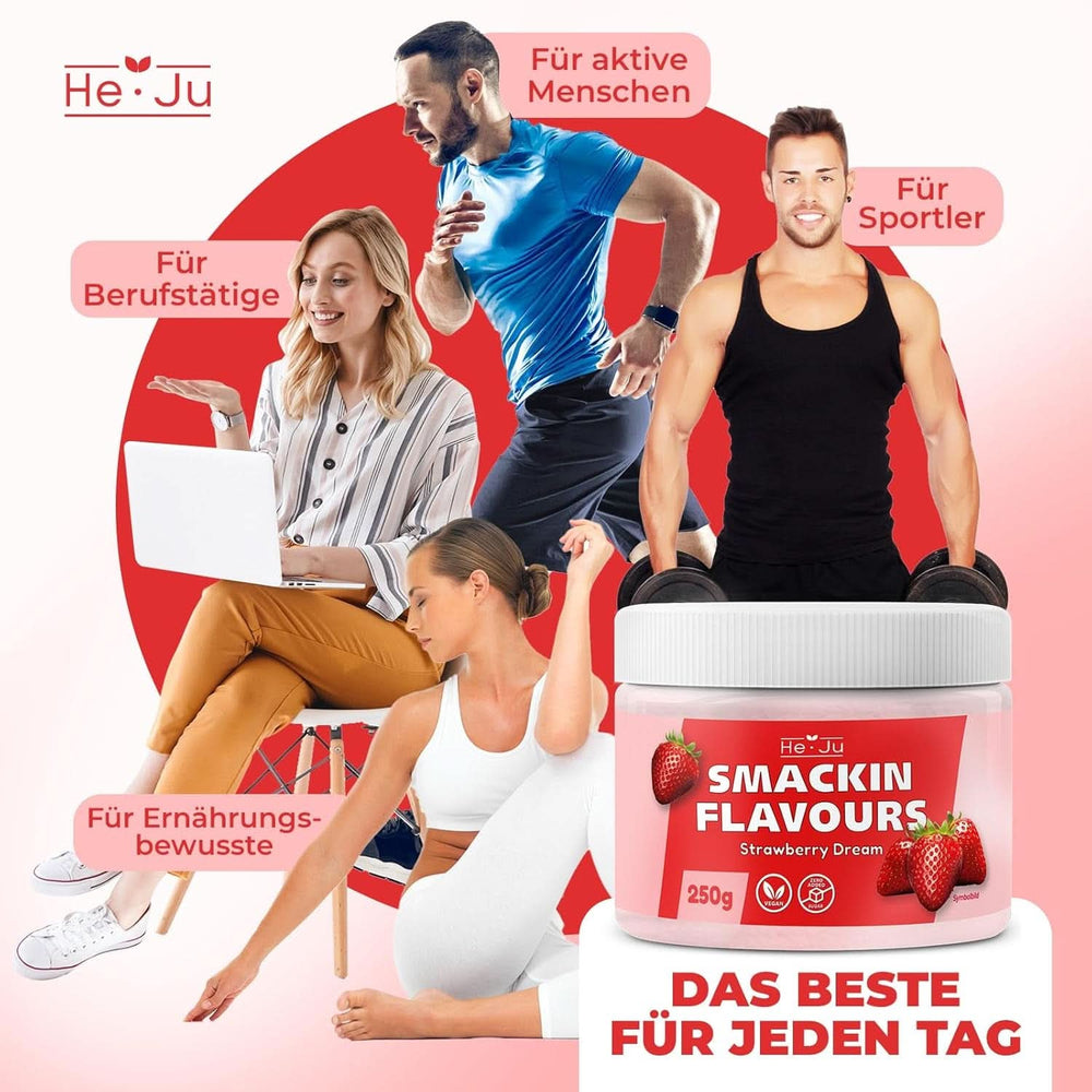 He-Ju, Pulver med jordbærsmag, 250 gram Aromas Naty Shop