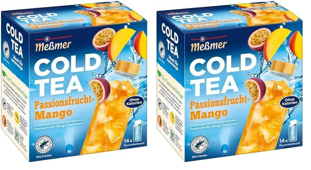 Meßmer Cold Tea Trinkpause Zmeură | Ceai de fructe, aromatizat natural, cu gust de zmeură | Ediție limitată | Pentru infuzie rece | 14 pliculețe piramidale