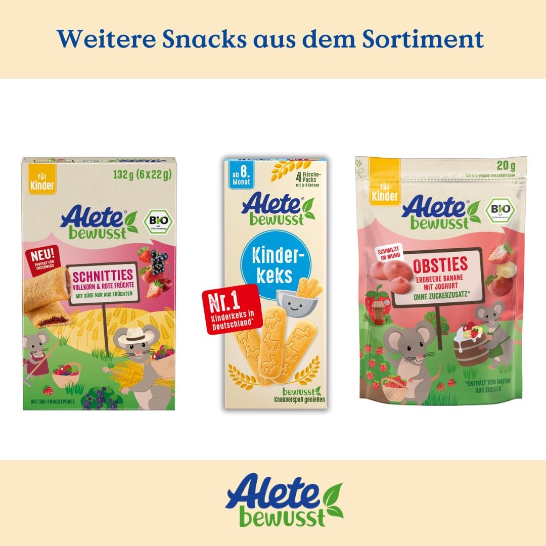Alete Plăcinte Feliate Organice cu Cereale Integrale și Măr 6 x 22 g
