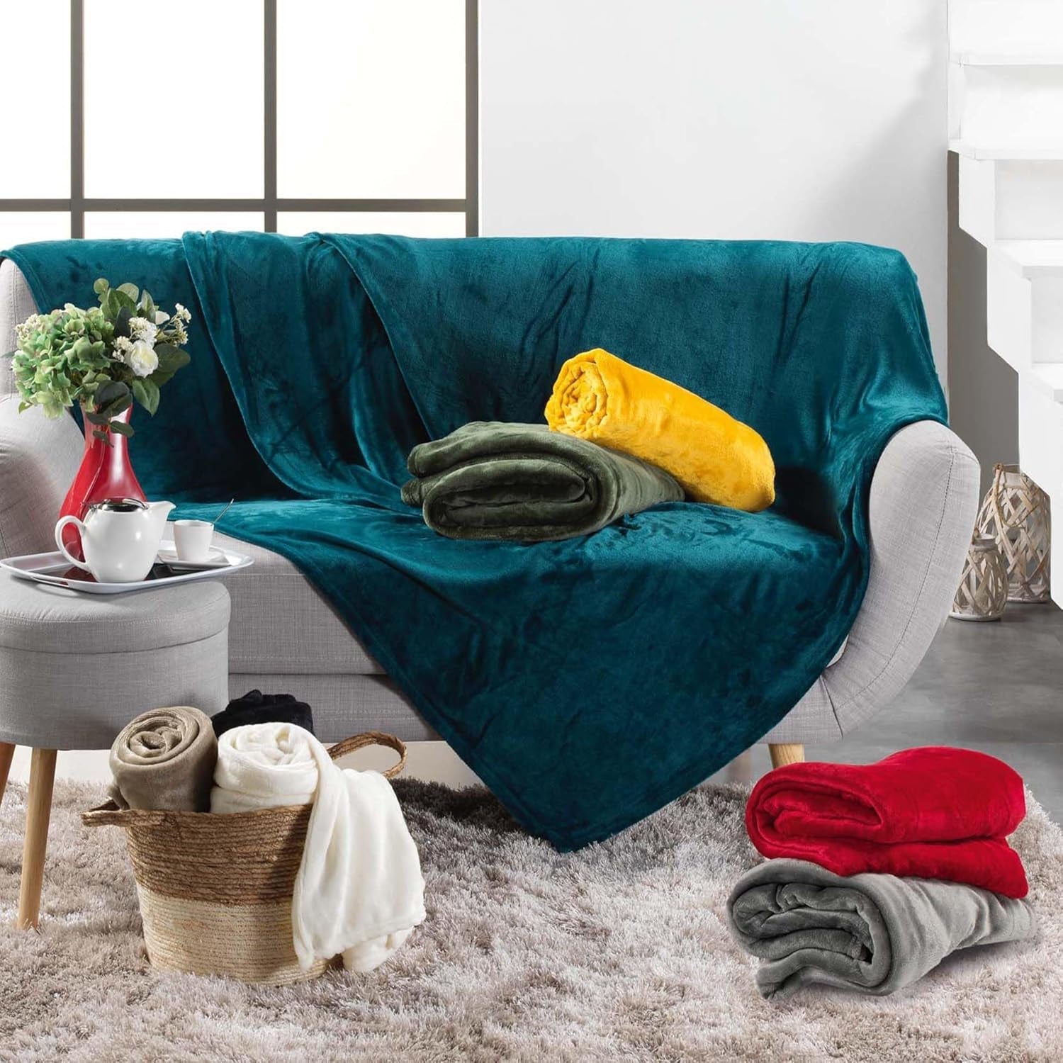 Douceur D'Intérieur, Pătură din flanel, 125 X 150 Cm, Roz, Flanel Plapumi si pilote Naty Shop