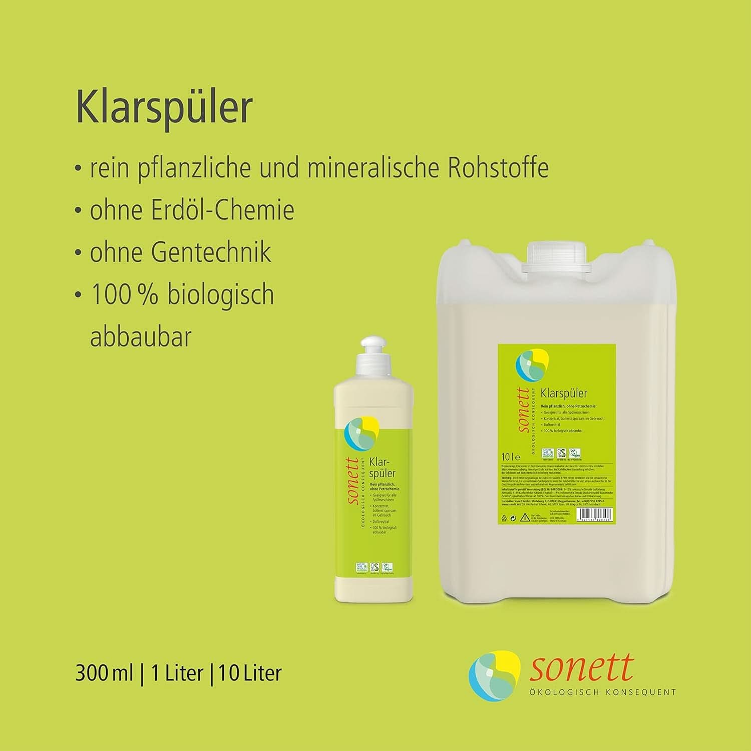 Sonett skylleopløsning, 500 ml Naty Shop Køkkenvaskemidler