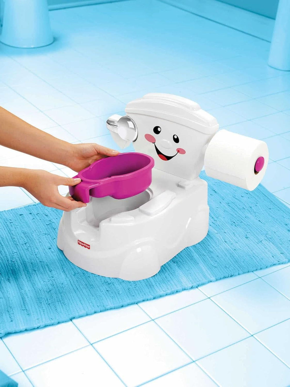 Fisher-Price Meine Erste Toilette, Baby Töpfchen, Mit Musik & Lustigen Sätzen, Tragbare Baby Toilette, Abnehmbarer Toilettenaufsatz, Deutsche Version, Ab 1 Jahr, P4326 Tilbehør Mad og Amning Bebe Naty Shop