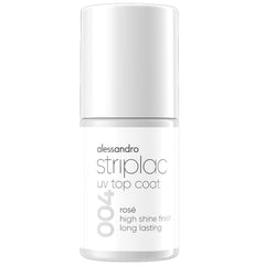 alessandro Striplac UV Top Coat Rosé - Lyse, ridsefaste negle i op til 15 dage - Kan bruges med eller uden farve - Skånsom fjernelsesteknologi - Vegansk - Pink, Gennemsigtig, 6,5 ml
