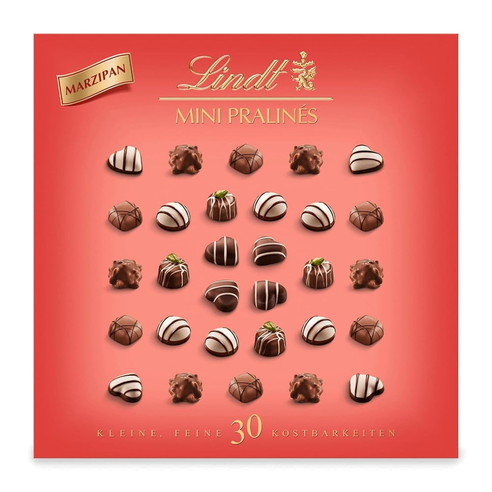 Lindt Chokolade - Nougat Mini Pralinés, 165 gram, æske med 36 praliner Naty Shop Chokolade Candies 163 G Martipan