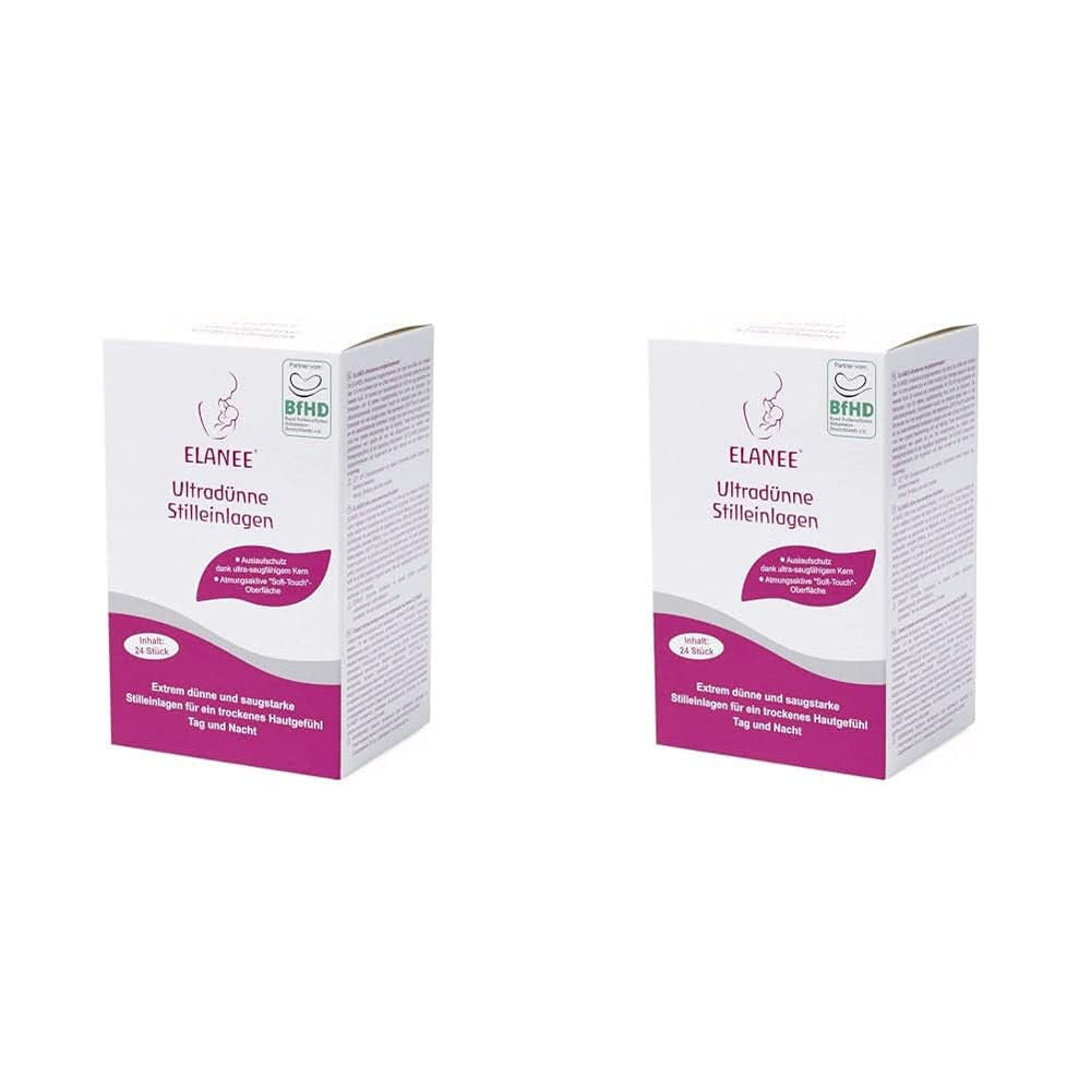 ELANEE 219-V1 Ultratynde ammeindlæg, hvid Tilbehør Mad og amning Bebe Naty Shop 24 stk (pakke med 2)